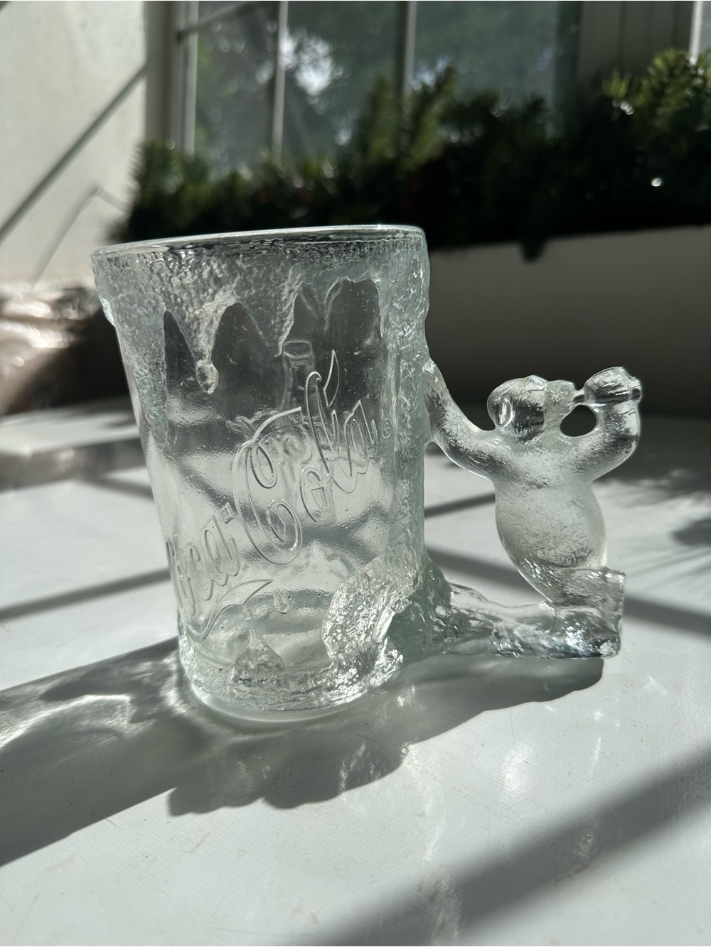 1997 Coca Cola Clear Glass Bear Mug - Decorative Home Art